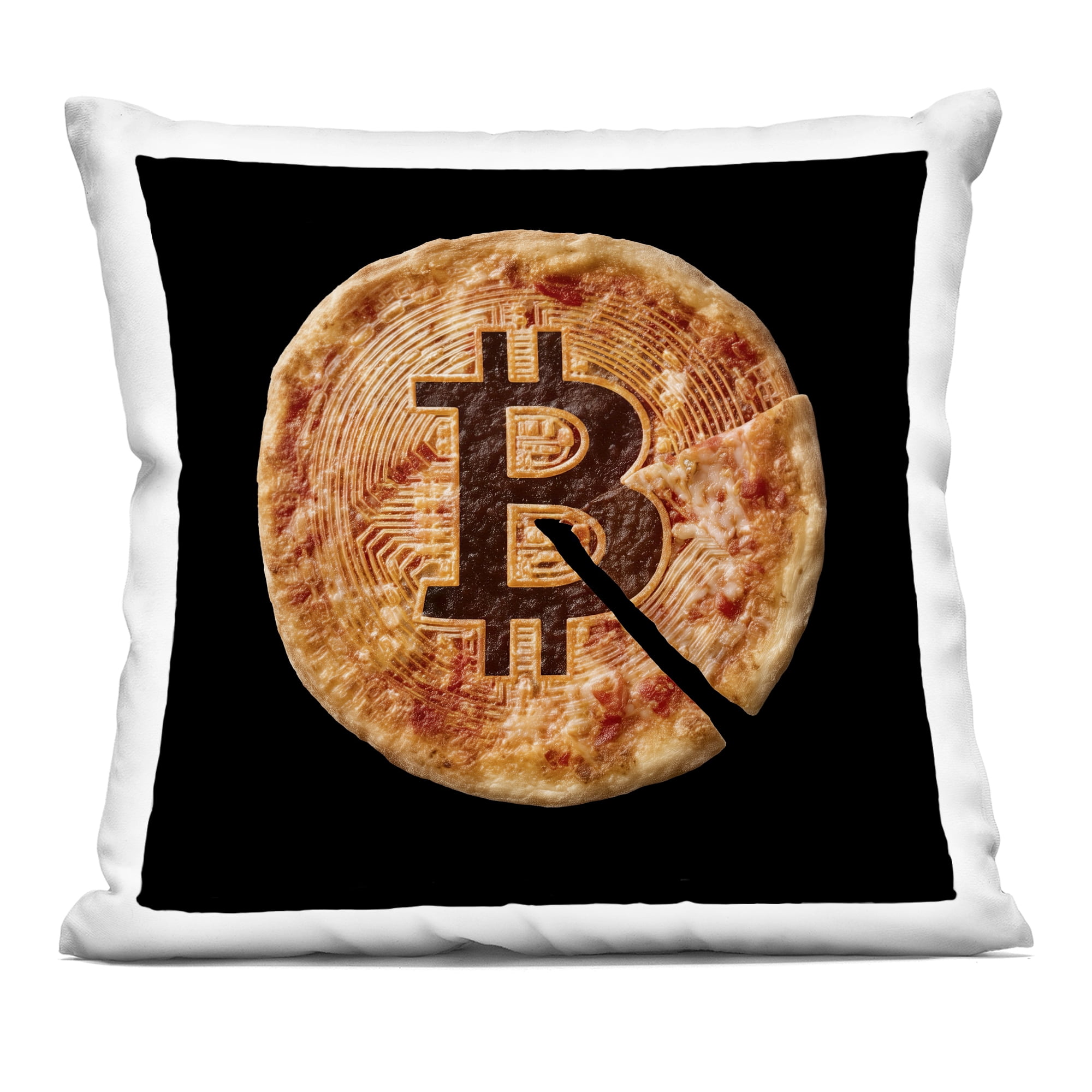 Stupell Industries Crypto Pizza Slice Decorative Printed Throw Pillow, design by Svetlana Aleynikova