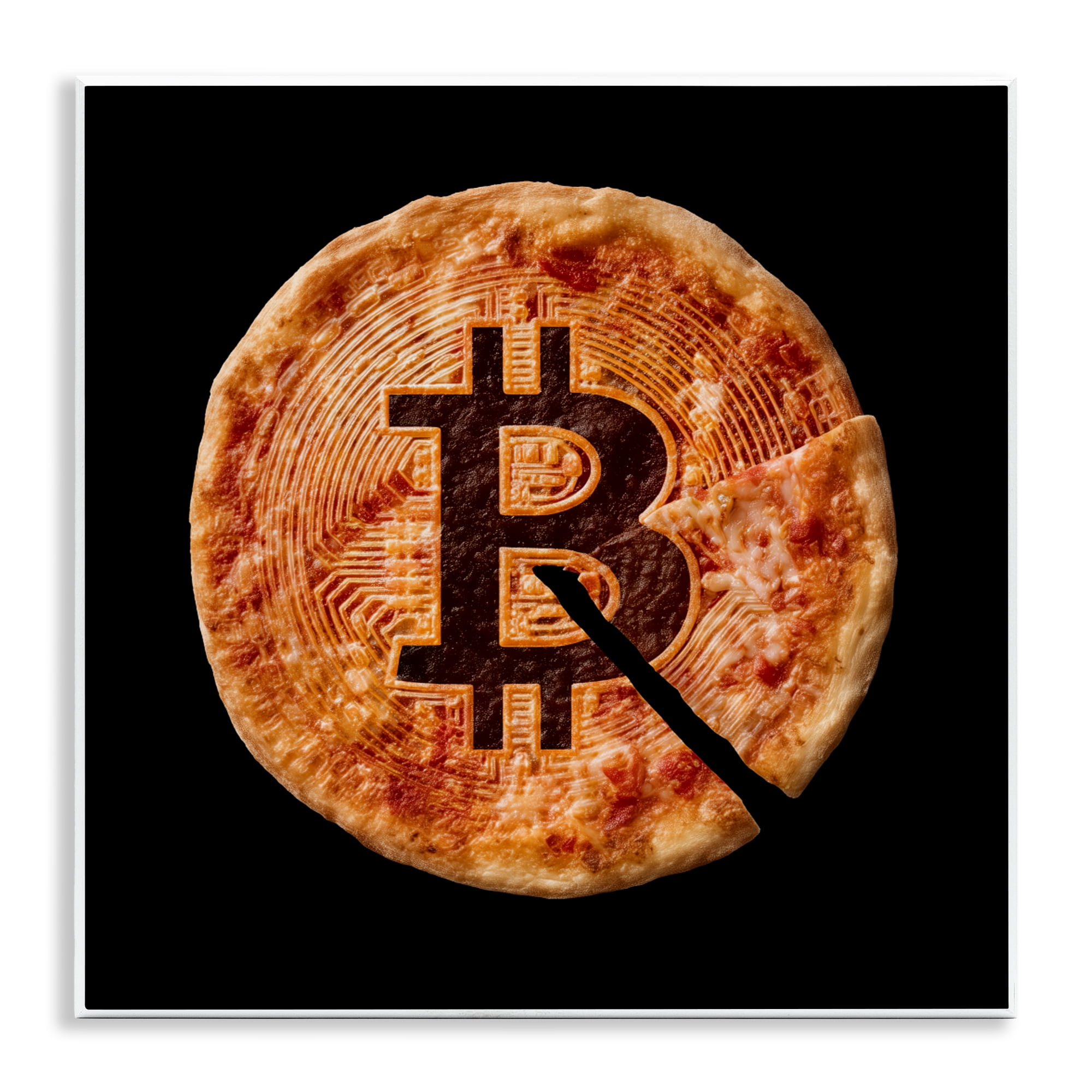 Stupell Industries Crypto Pizza Slice Wall Plaque Art, design by Svetlana Aleynikova