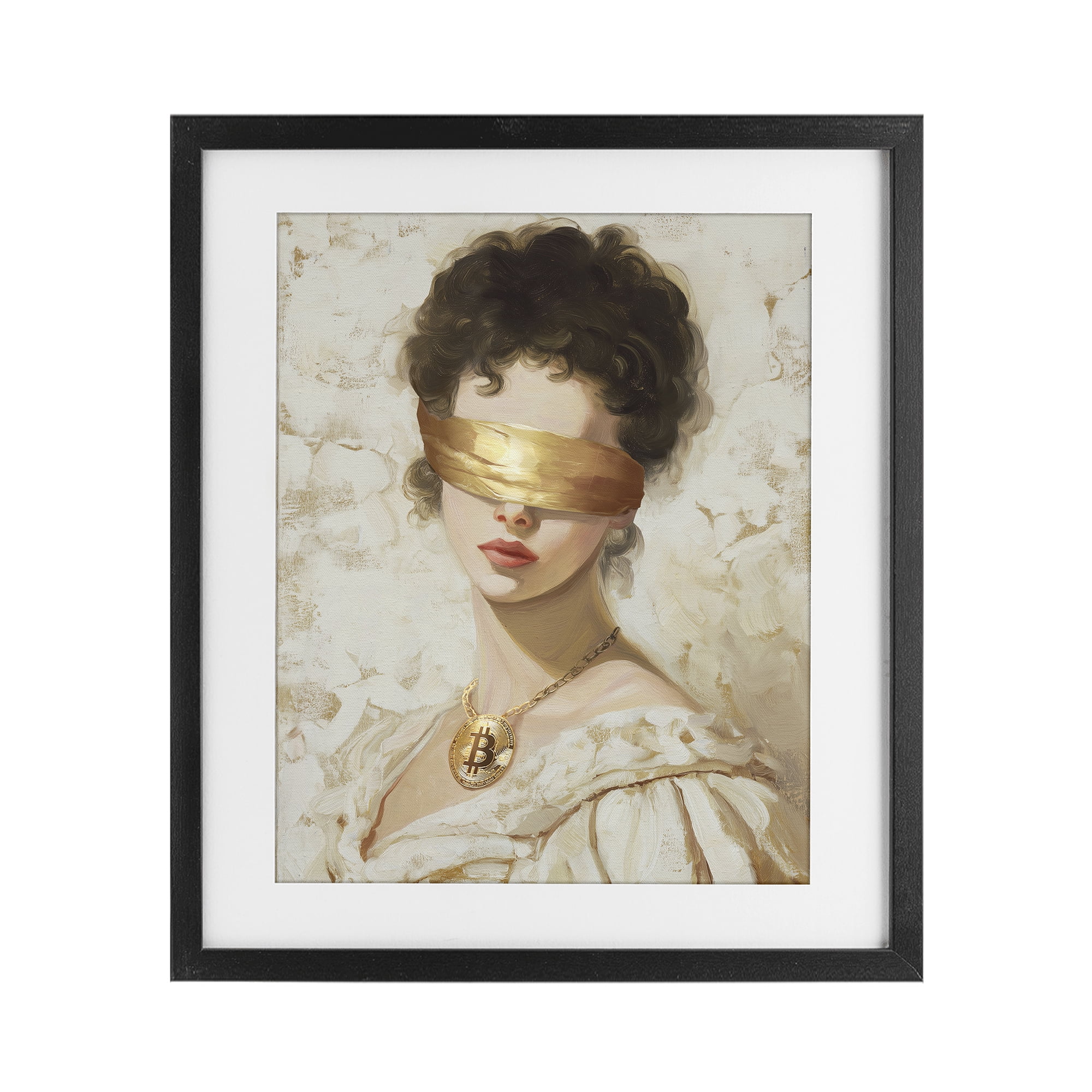 Stupell Industries Crypto Veil Portrait Black Framed Print Under Glass, design by Svetlana Aleynikova