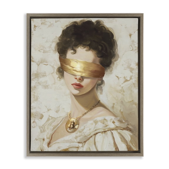 Stupell Industries Crypto Veil Portrait Brown Framed Floater Canvas Wall Art, design by Svetlana Aleynikova