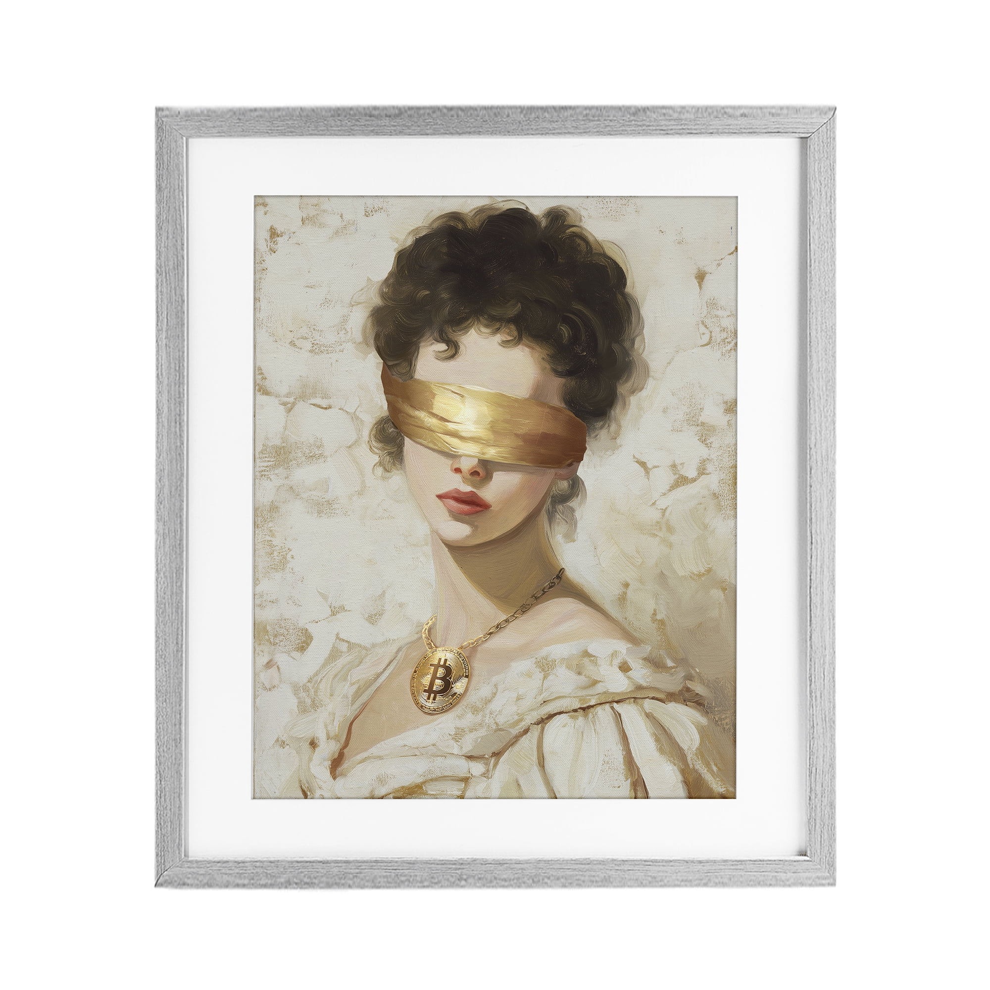 Stupell Industries Crypto Veil Portrait Gray Framed Print Under Glass, design by Svetlana Aleynikova