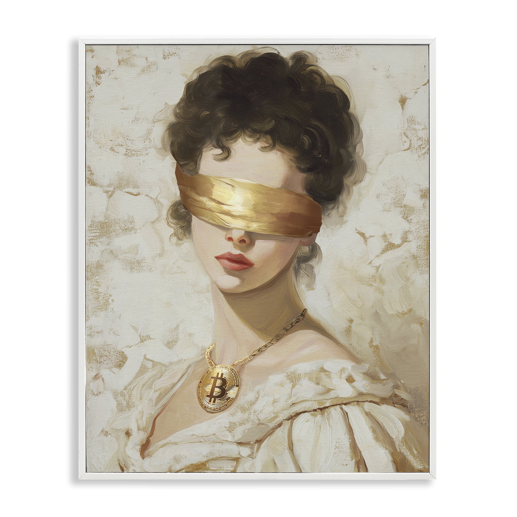 Stupell Industries Crypto Veil Portrait White Framed Giclee Art, design by Svetlana Aleynikova