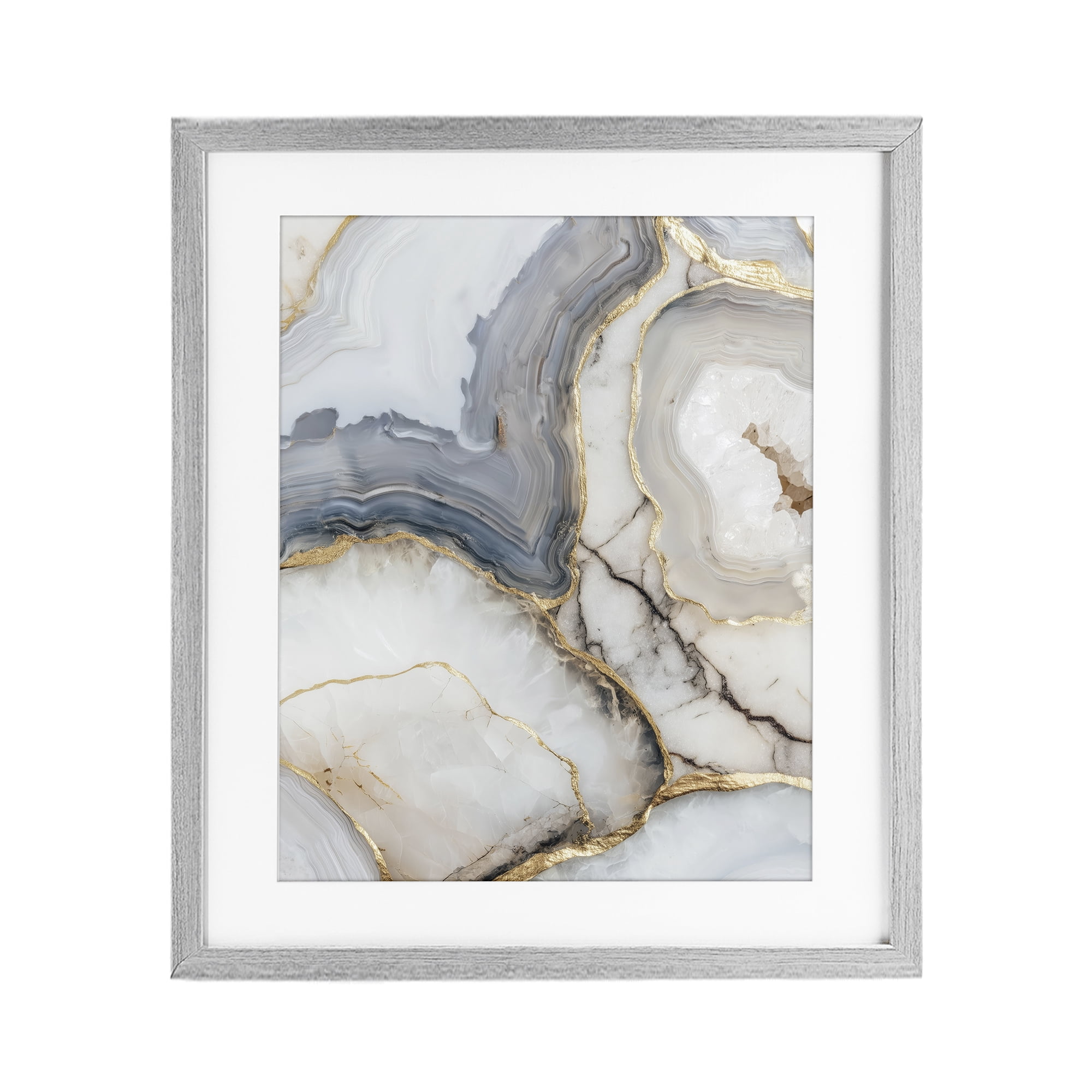 Stupell Industries Crystal Geode with Gold Gray Framed Print Under Glass, design by Svetlana Aleynikova