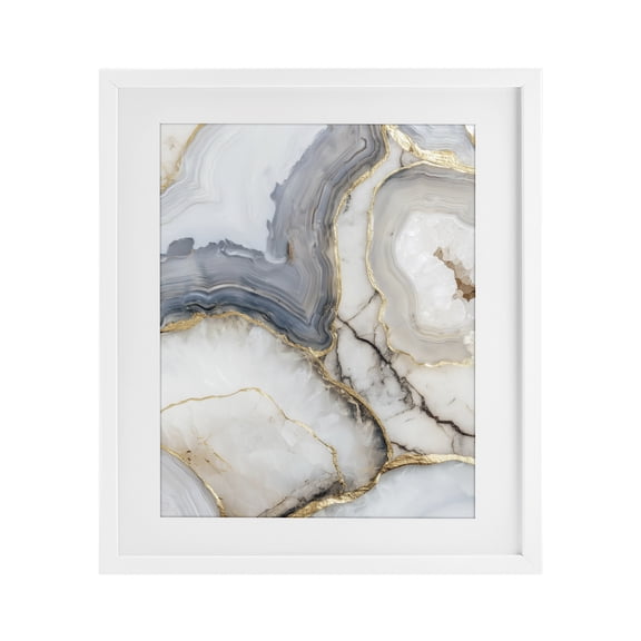 Stupell Industries Crystal Geode with Gold White Framed Print Under Glass, design by Svetlana Aleynikova