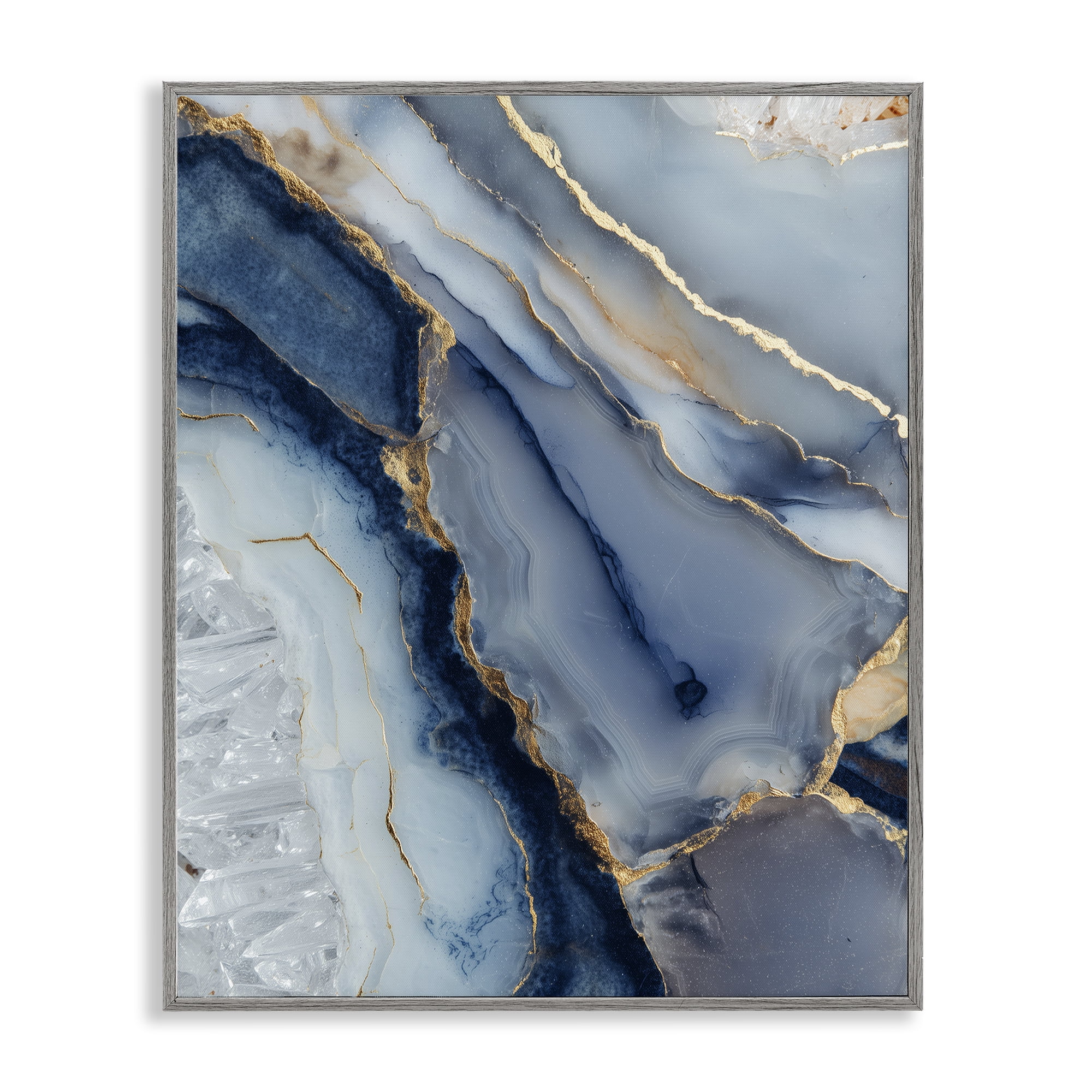 Stupell Industries Crystal Twilight Cracks Gray Framed Giclee Art, design by Svetlana Aleynikova