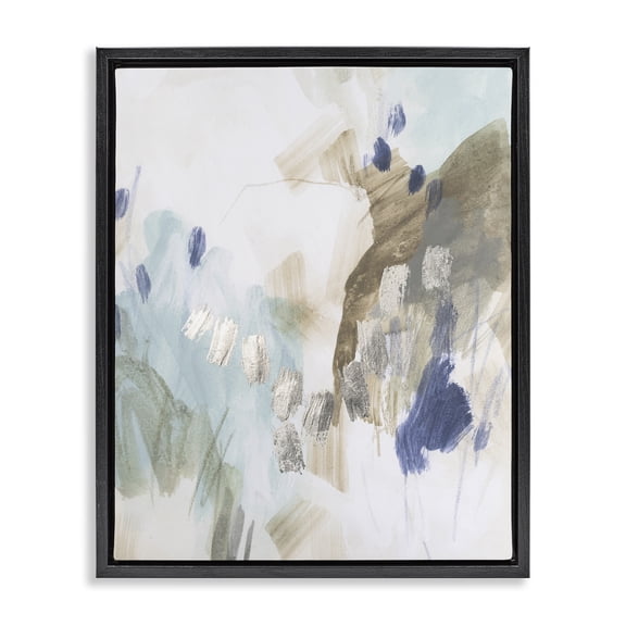 Stupell Industries Crystalline Plaster Abstract Painting Black Framed Floater Canvas Wall Art design by June Erica Vess, 31 x 25