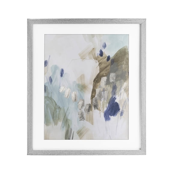 Stupell Industries Crystalline Plaster Abstract Painting Gray Framed Print Under Glass design by June Erica Vess, 16 x 13