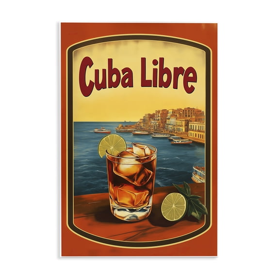 Stupell Industries Cuba Libre Vintage Cocktail Wall Plaque Art design by Andreas Magnusson, 15 x 10