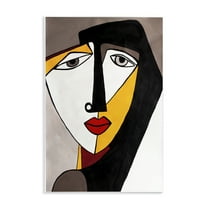 Stupell Industries Cubist Bold Face Abstract Painting Unframed Art Print Wall Art, 10 x 15