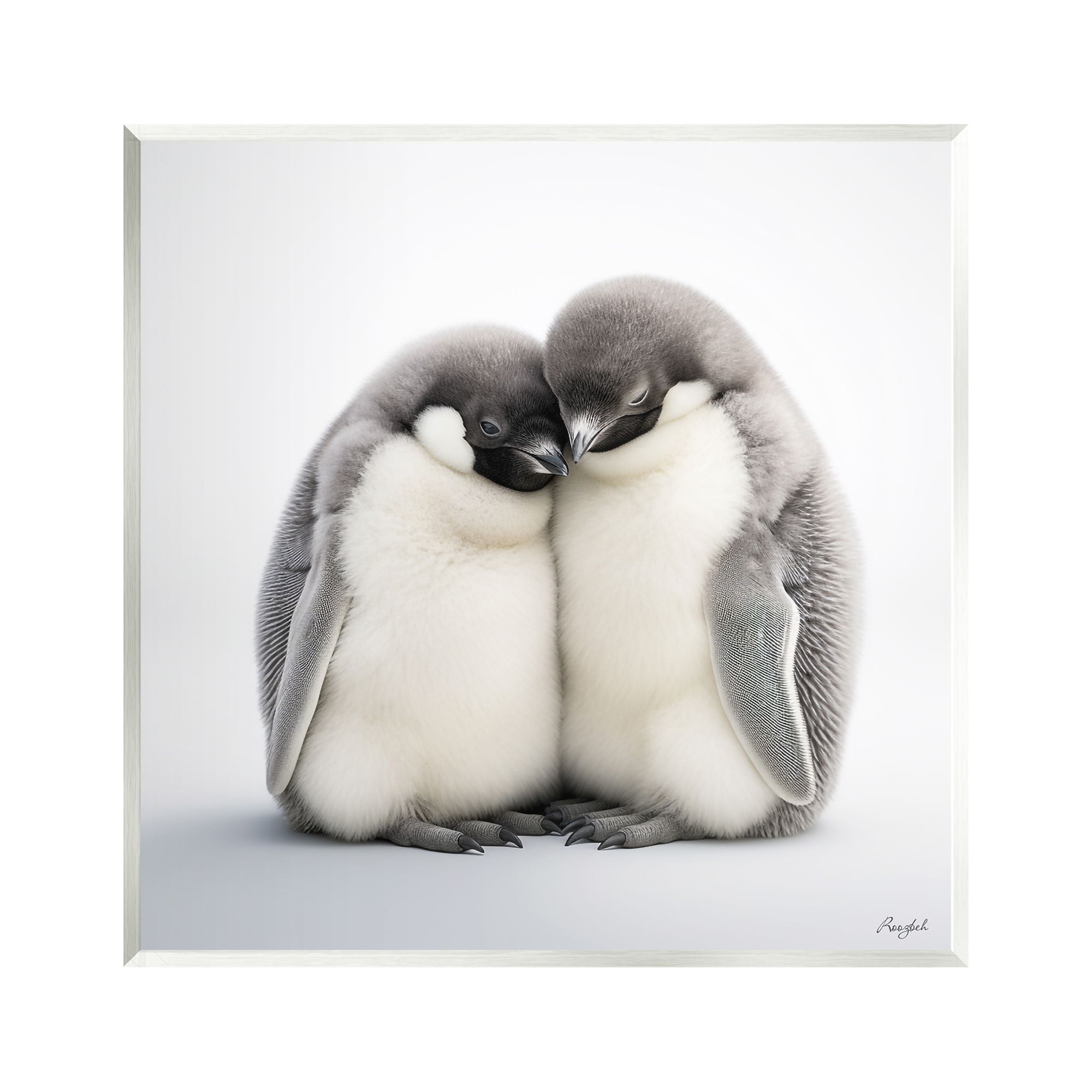 Stupell Industries Cuddling Penguin Duo Animals & Insects Painting Unframed Art Print Wall Art, 12 x 12