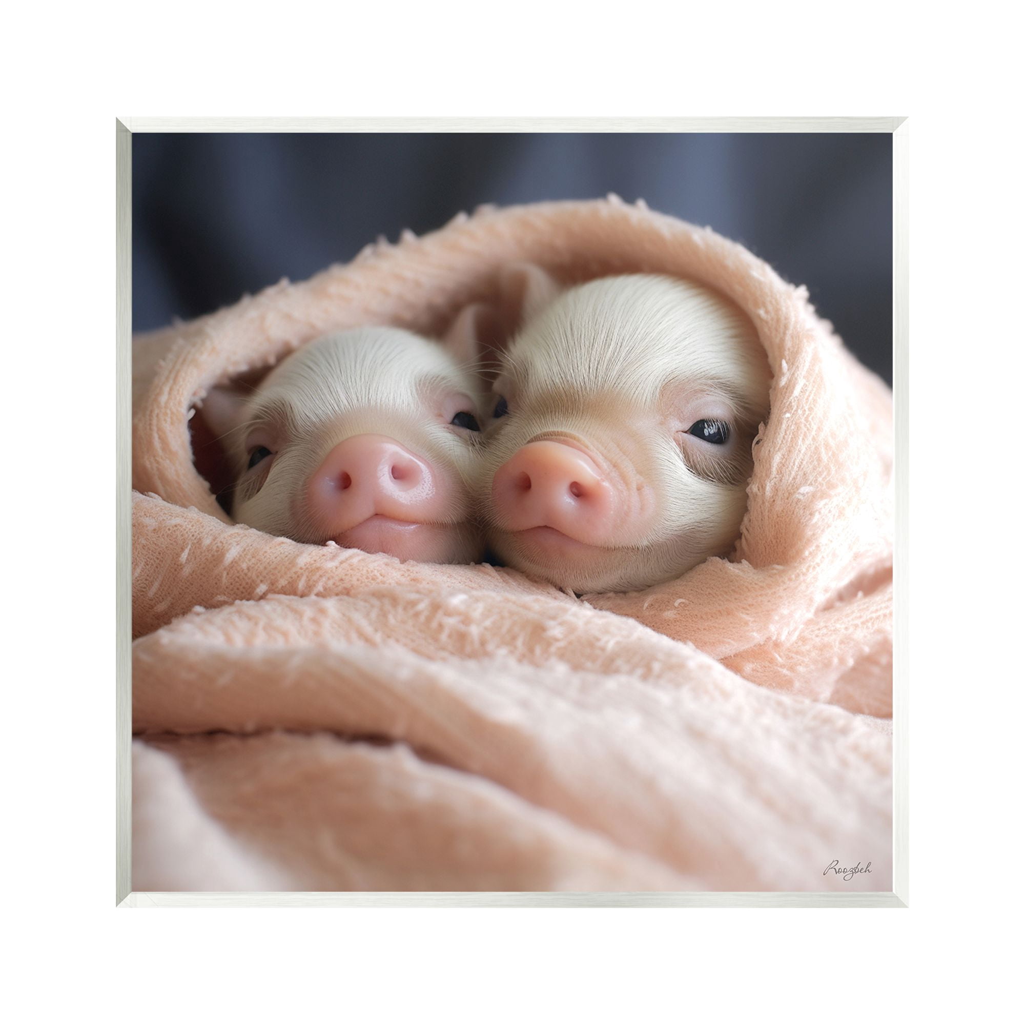 Stupell Industries Cuddling Sleepy Piglets Animals & Insects Painting Unframed Art Print Wall Art, 12 x 12