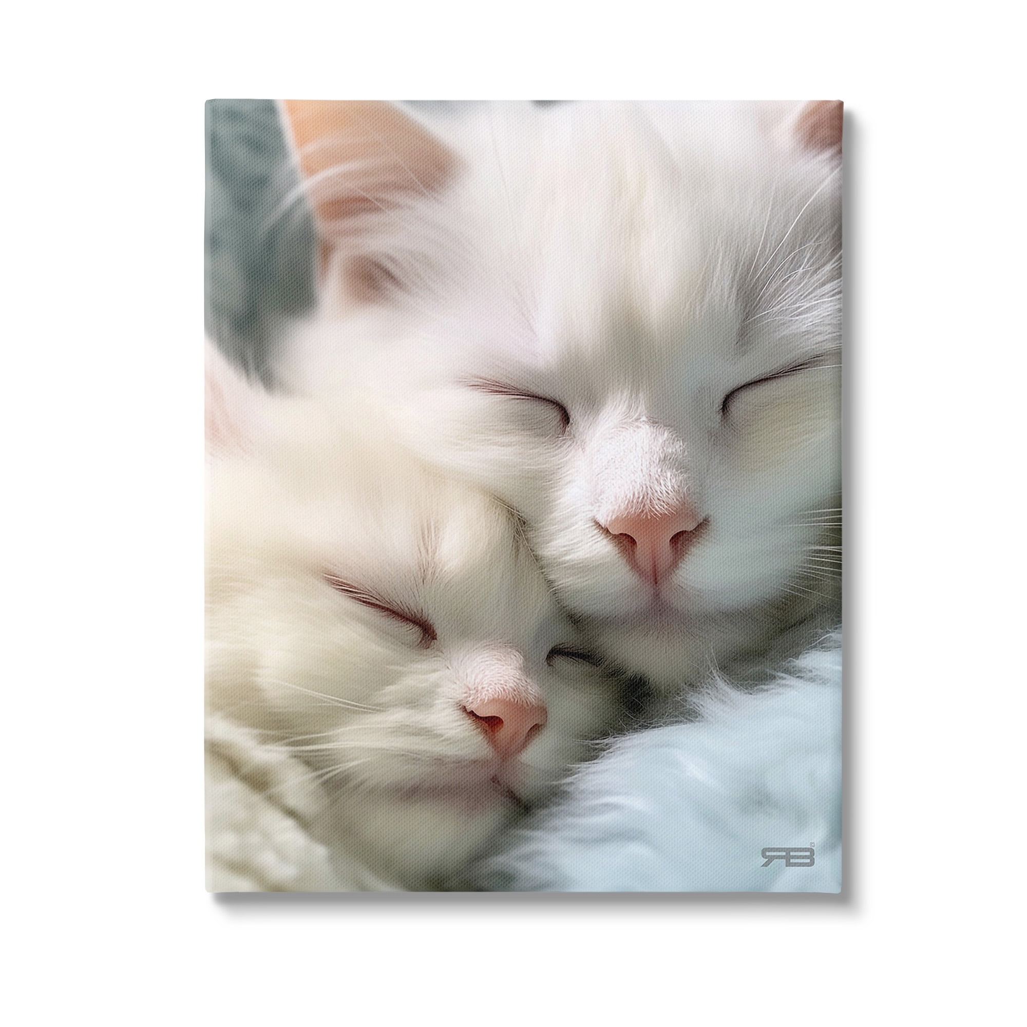 Stupell Industries Cuddling White Cats Animals & Insects Painting Gallery Wrapped Canvas Art Print Wall Art, 30 x 40
