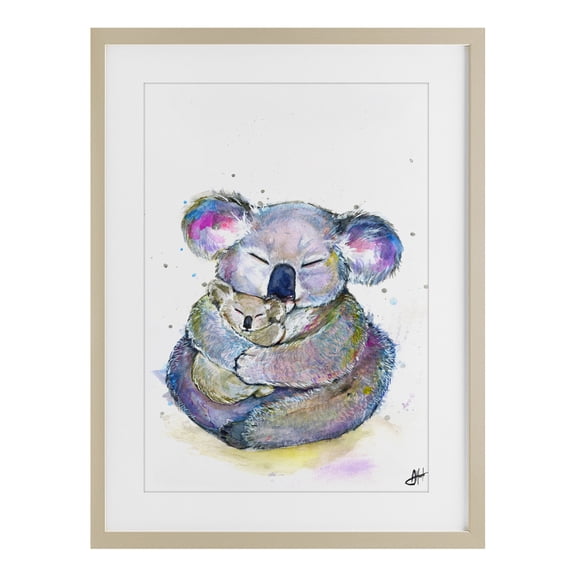 Stupell Industries Cuddly Koalas Wildlife Birch Framed Print Under Glass, design by Marc Allante