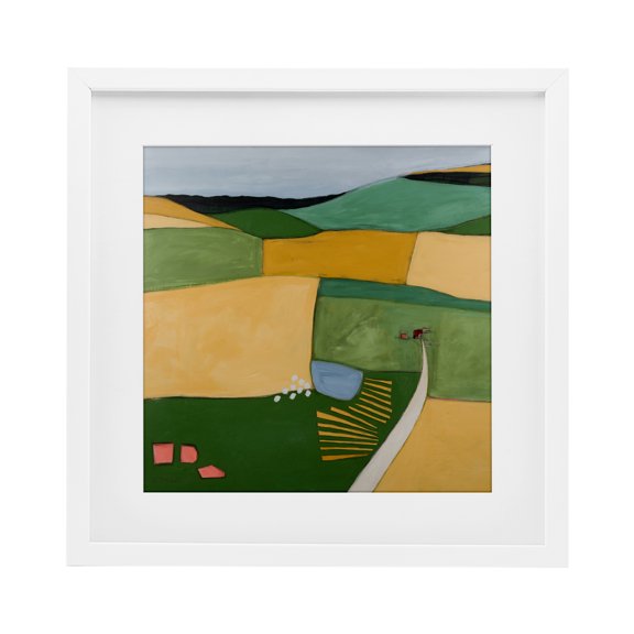 Stupell Industries Cultivating Dreams Farmland White Framed Print Under Glass design by Ruth Fromstein, 13 x 13