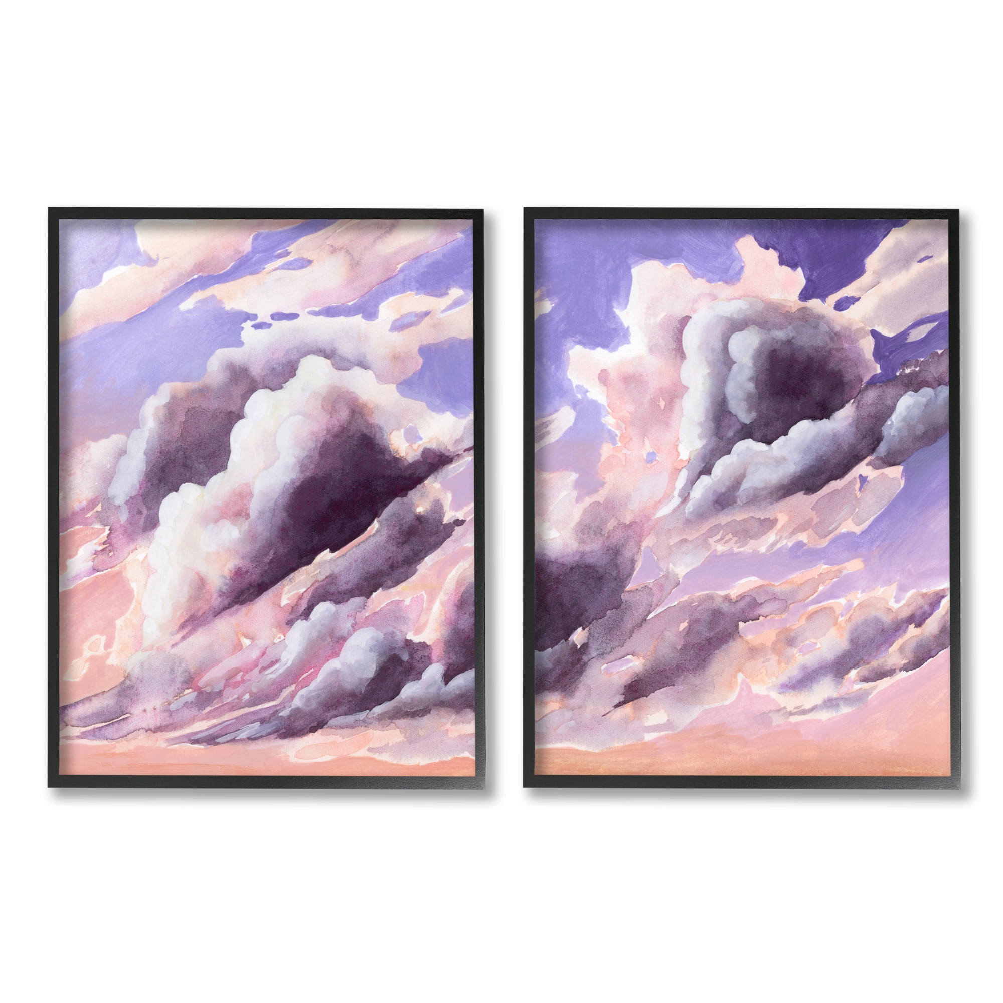 Stupell Industries Cumulus Cloudy Sky Blue Orange Sunset Black Framed, 11 x 14, Design by Grace Popp