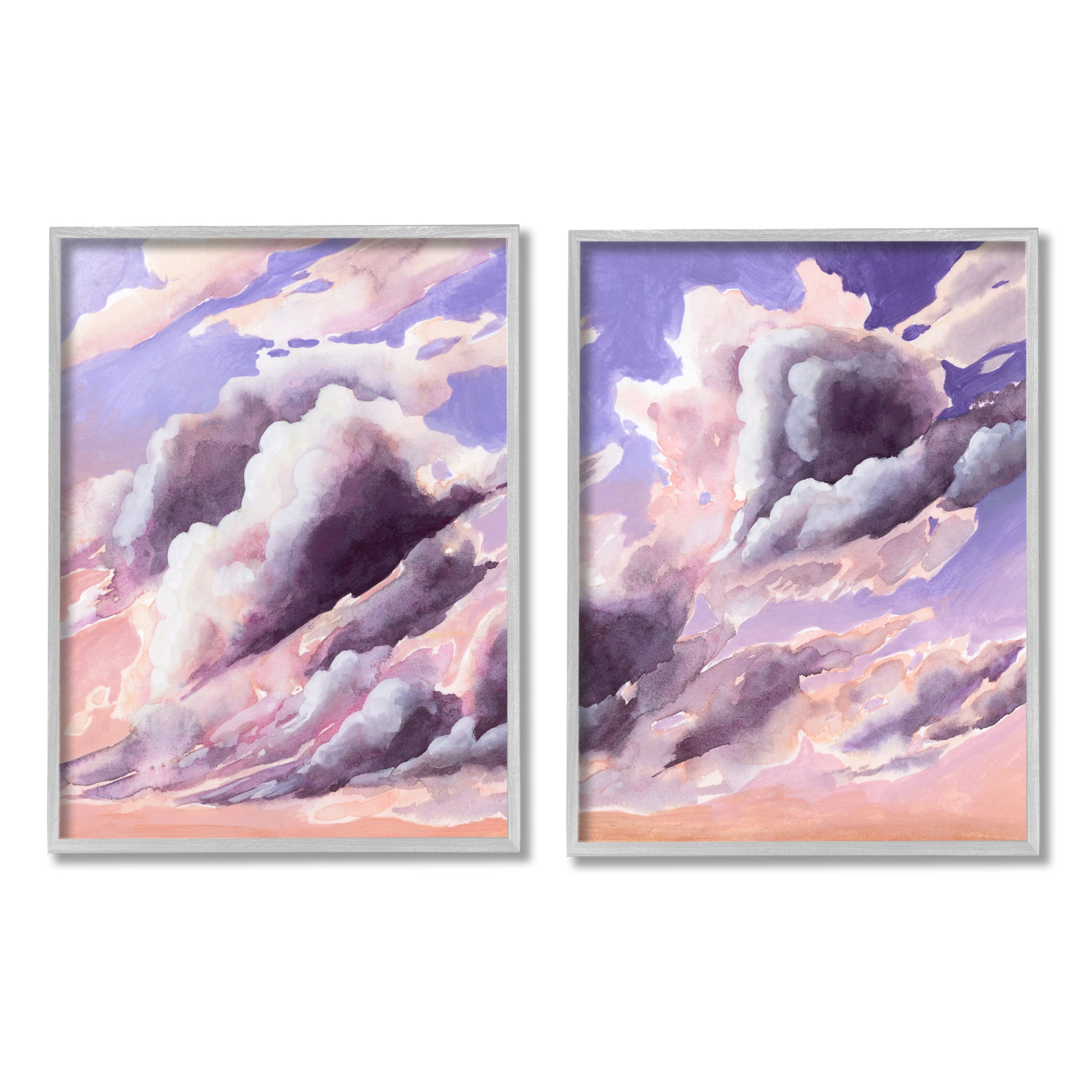 Stupell Industries Cumulus Cloudy Sky Blue Orange Sunset Grey Framed, 11 x 14, Design by Grace Popp