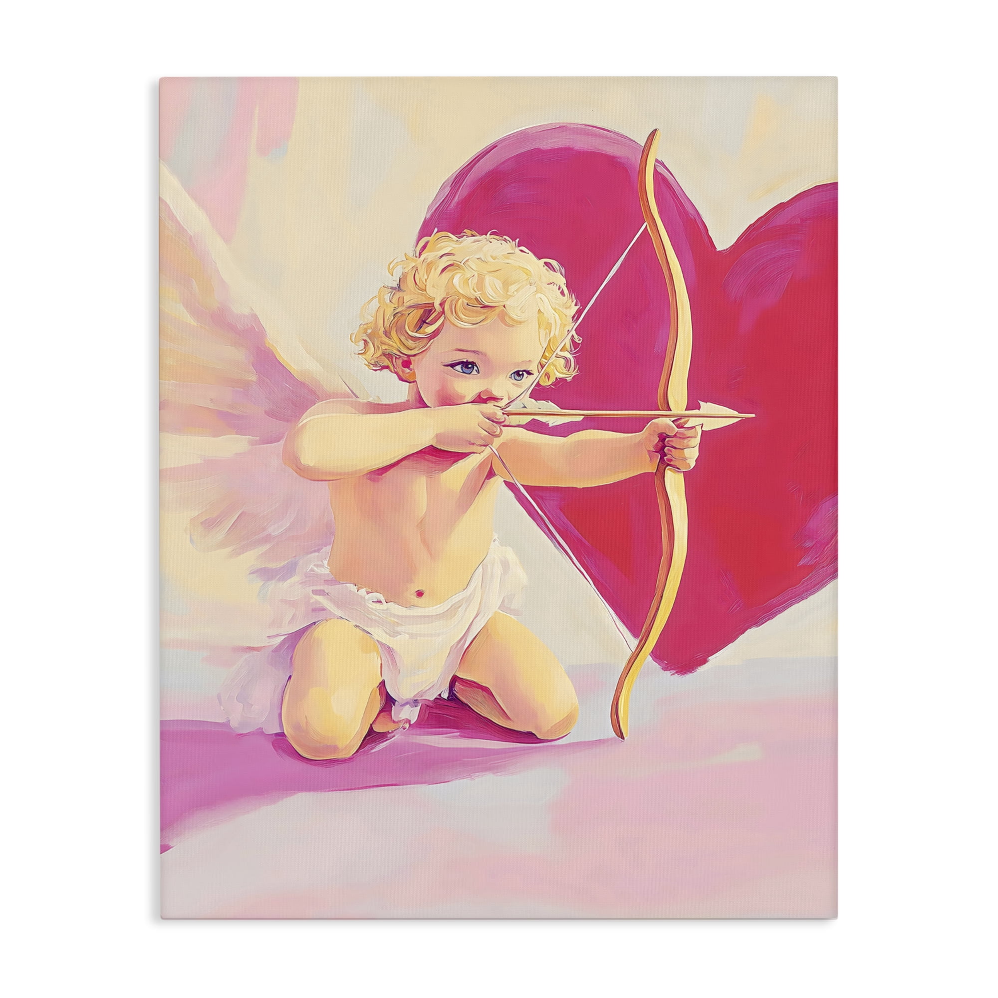 Stupell Industries Cupid Shooting Arrow with Heart Canvas Wall Art, design by The Prints Vibe