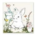 thumbnail image 1 of Stupell Industries Curious Bunny Rabbit Butterfly Garden Florals Wall Plaque, 12 x 12, Design by Sangita Bachelet, 1 of 6