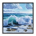 thumbnail image 1 of Stupell Industries Tropical Curling Aqua Wave on Shore Black Framed Giclee Art, 24 x 24, by Kate Jarvik Birch, 1 of 8
