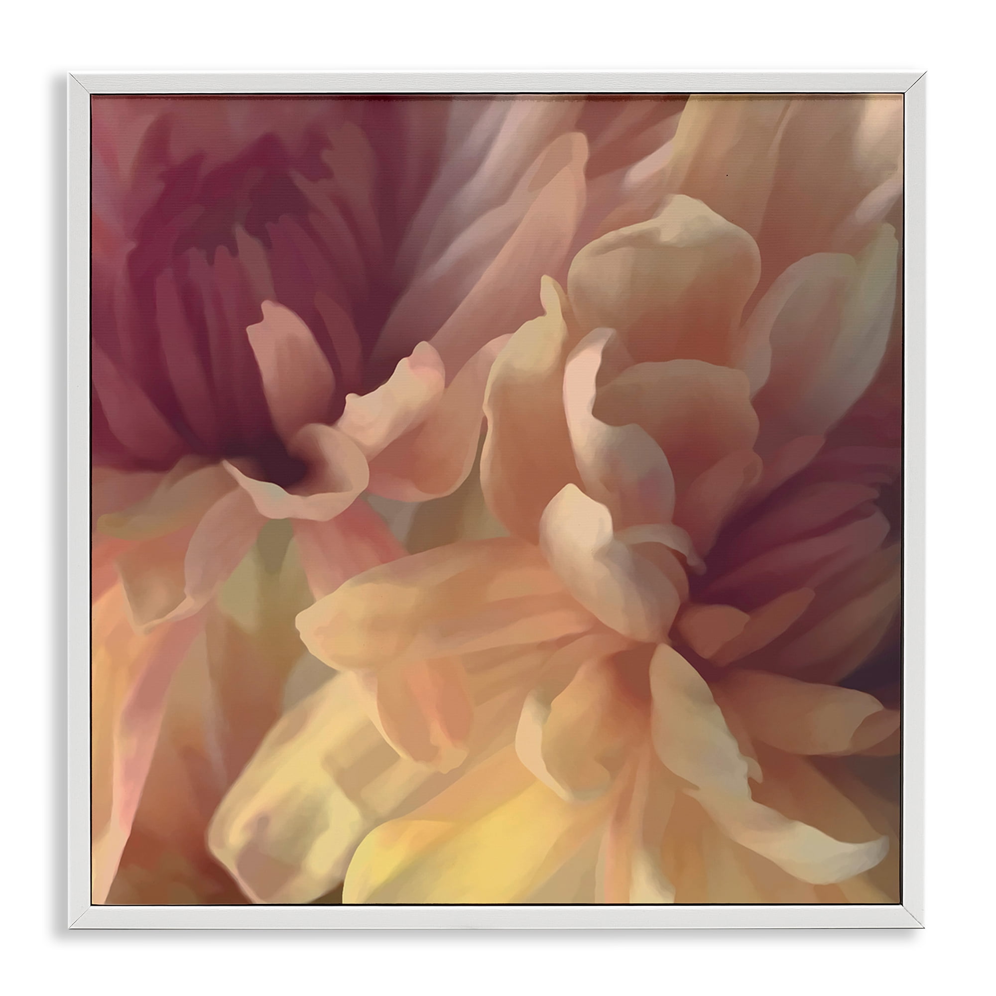 Stupell Industries Curling Dahlia Petals Botanical & Floral Painting White Framed Art Print Wall Art, 24 x 24