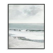 Stupell Industries Curling Ocean Waves Landscape Photography Black Framed Art Print Wall Art, 11 x 14
