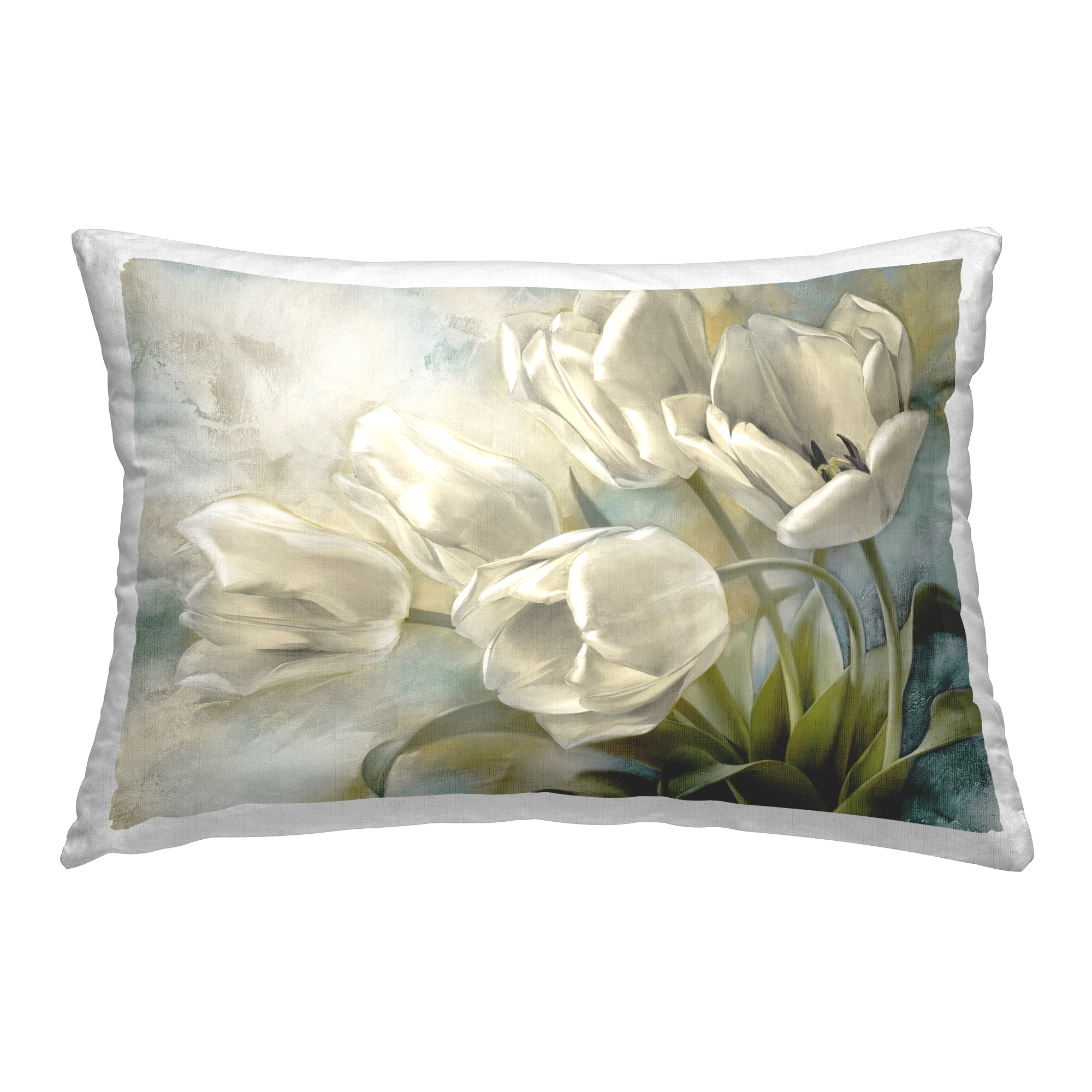 Stupell Industries Curling Tulip Blooms Decorative Printed Throw Pillow Design by Igor Levashov.