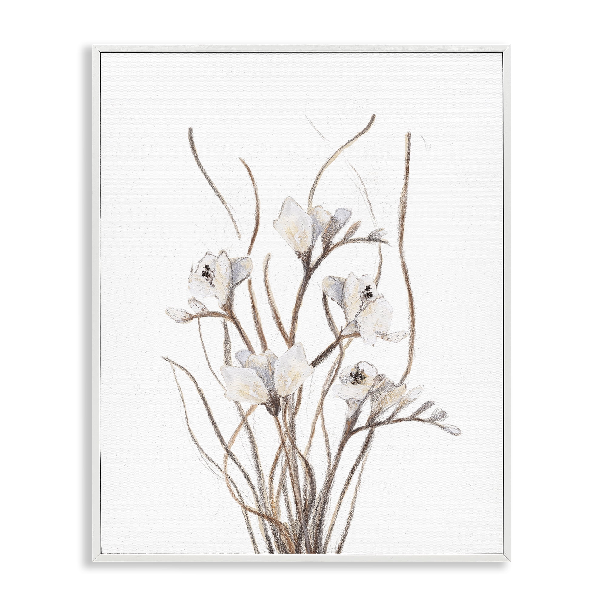 Stupell Industries Curly Branches on White White Framed Giclee Art, design by Lanie Loreth