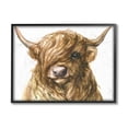 thumbnail image 1 of Stupell Industries Curly Hair Highland Cow Baby Cattle Portrait Black Framed, 16 x 20, Design by George Dyachenko, 1 of 1