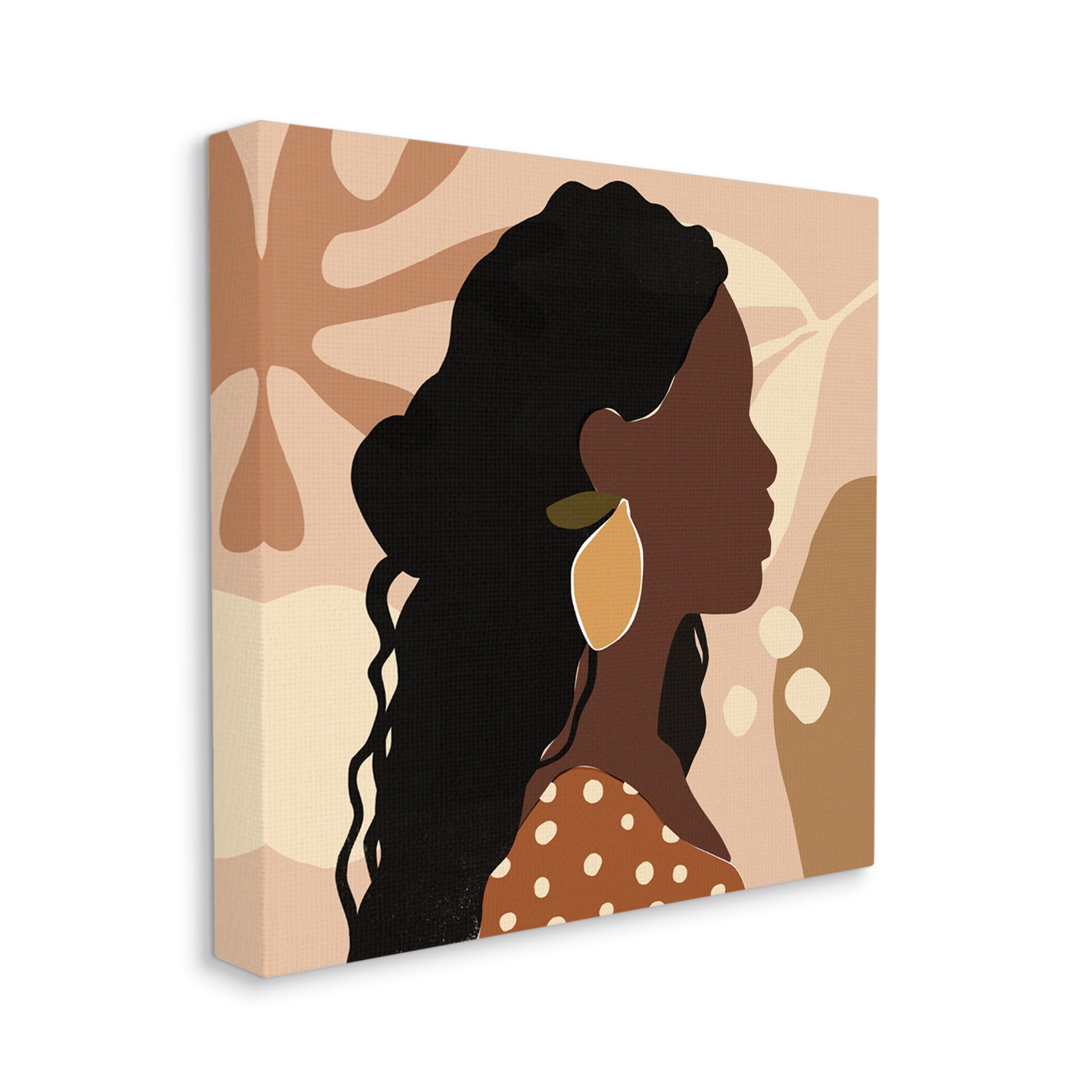 Stupell Industries Curly Hair Lemon Citrus Earring Female Portrait Food & Beverage Painting Gallery Wrapped Canvas Art Print Wall Art, 30 x 30