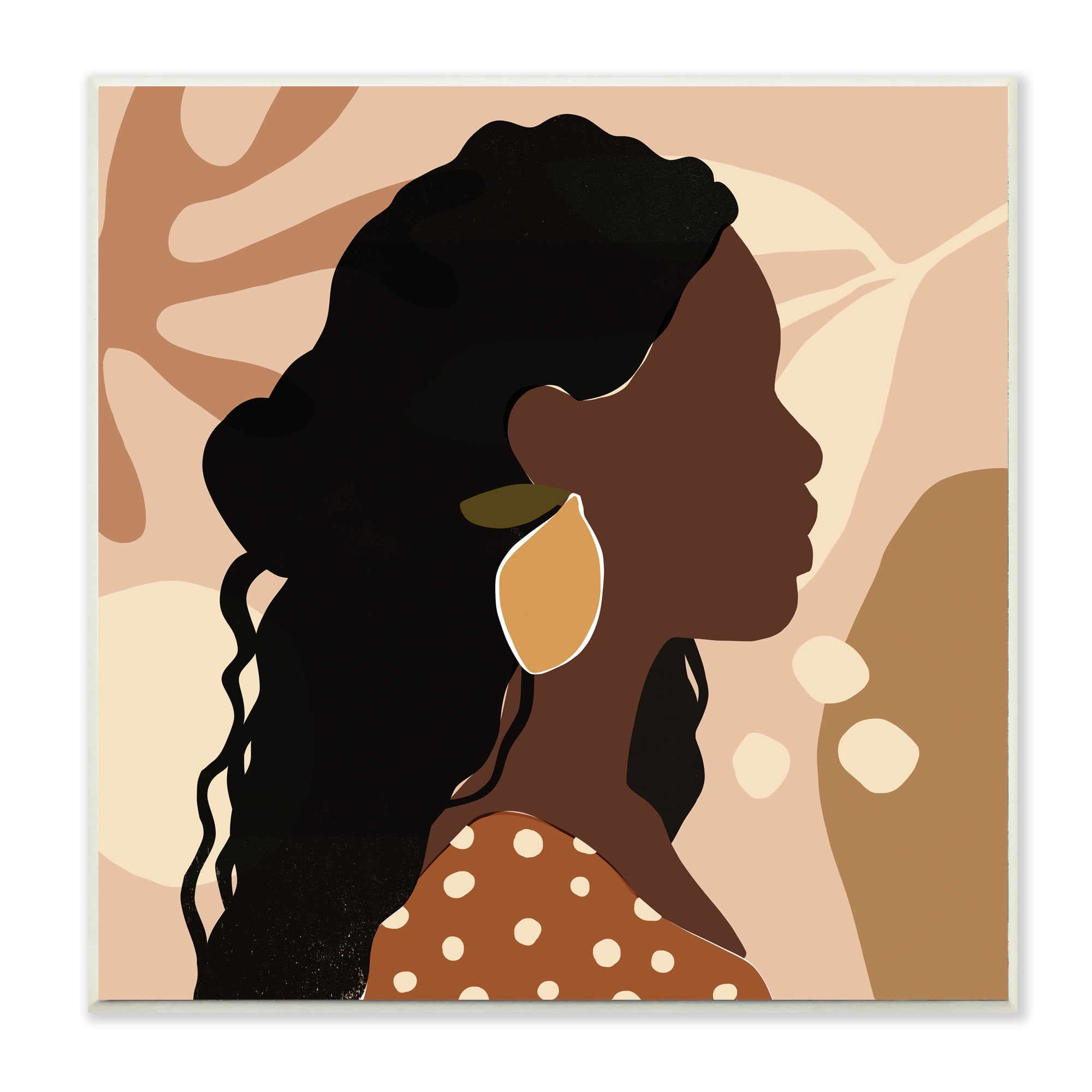 Stupell Industries Curly Hair Lemon Citrus Earring Female Portrait Food & Beverage Painting Unframed Art Print Wall Art, 12 x 12