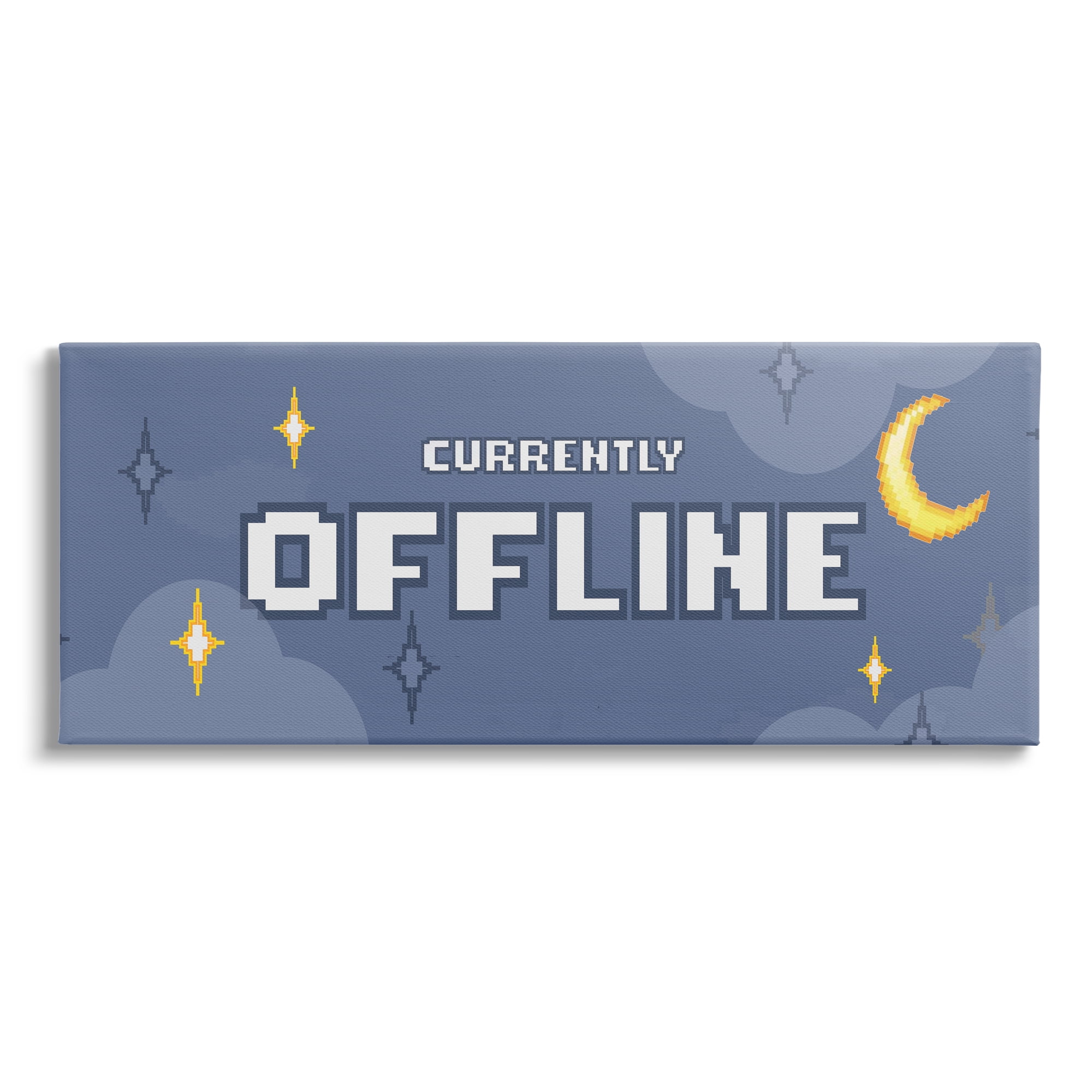 Stupell Industries Currently Offline Gamer Nature Painting Gallery Wrapped Canvas Print Wall Art, 30 x 13
