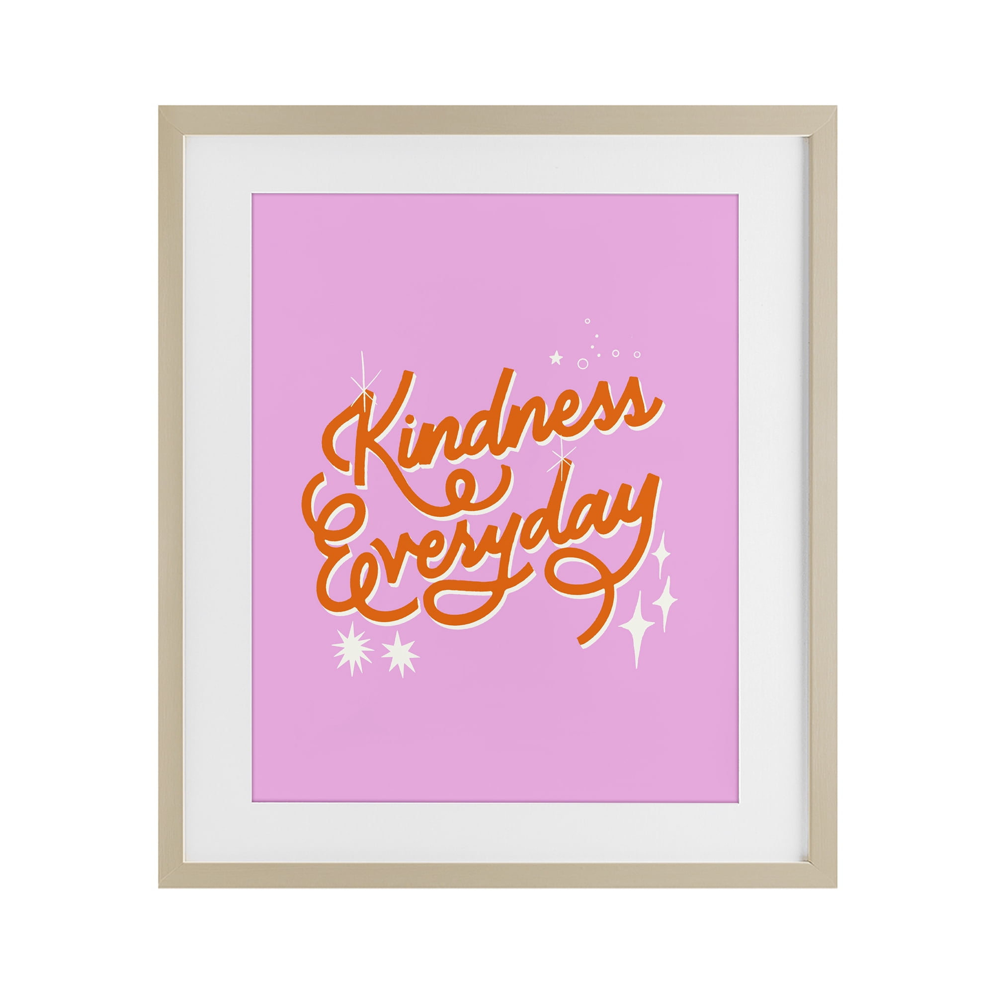 Stupell Industries Cursive Kindness Everyday Birch Framed Print Under Glass, design by Indira Prieto | IndySign