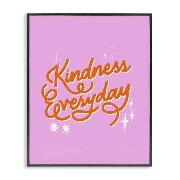Stupell Industries Cursive Kindness Everyday Black Framed Giclee Art, design by Indira Prieto | IndySign