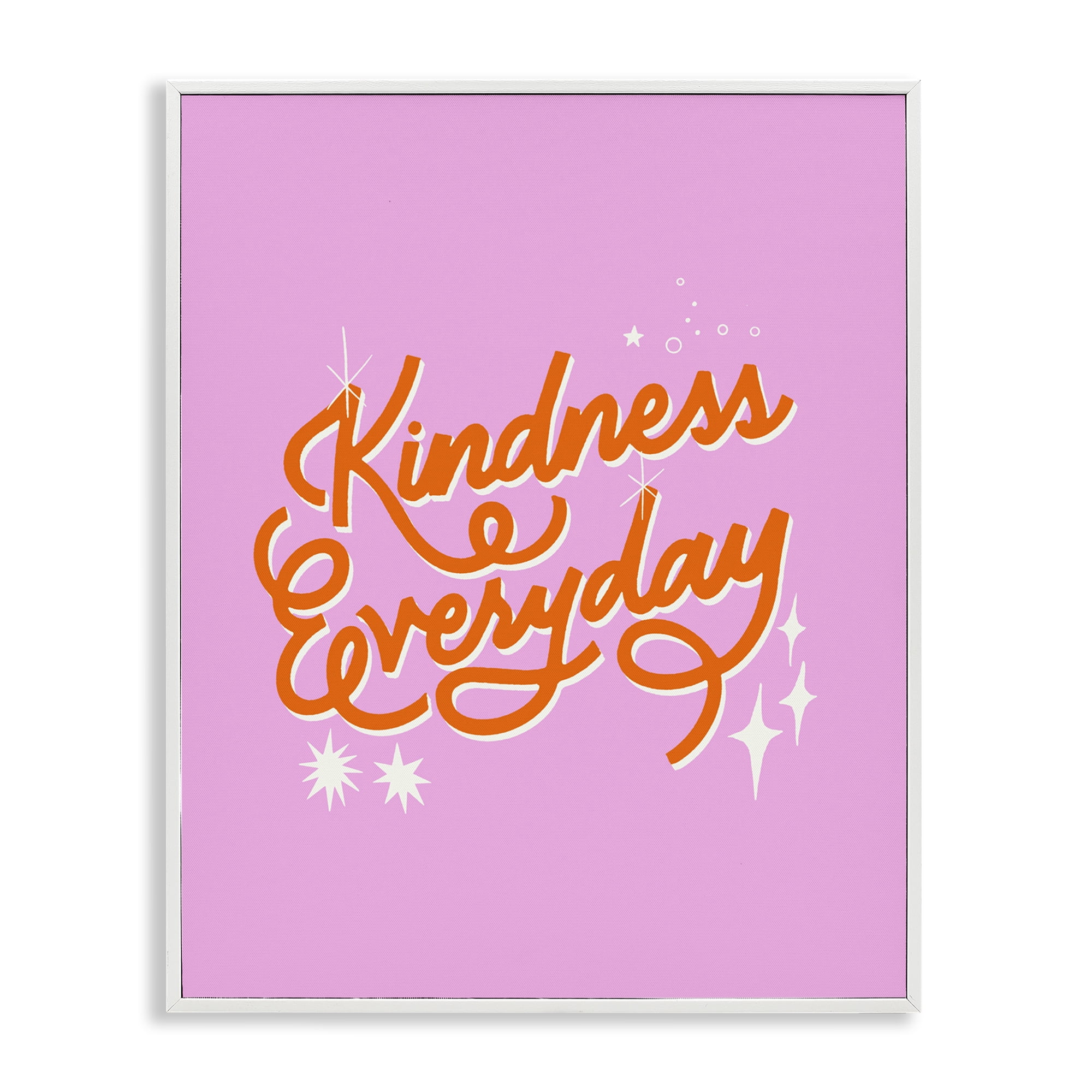 Stupell Industries Cursive Kindness Everyday White Framed Giclee Art, design by Indira Prieto | IndySign
