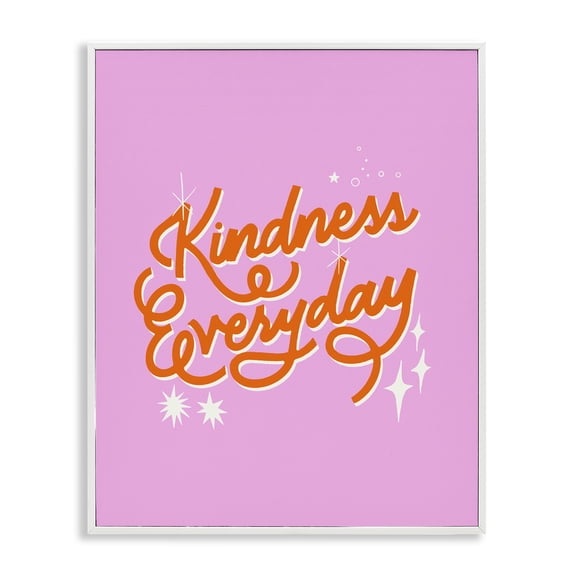Stupell Industries Cursive Kindness Everyday White Framed Giclee Art, design by Indira Prieto | IndySign