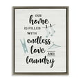 thumbnail image 1 of Stupell Industries Cursive Love & Laundry Bath & Laundry Painting Brown Floater Framed Canvas Art Print Wall Art, 17 x 21, 1 of 10