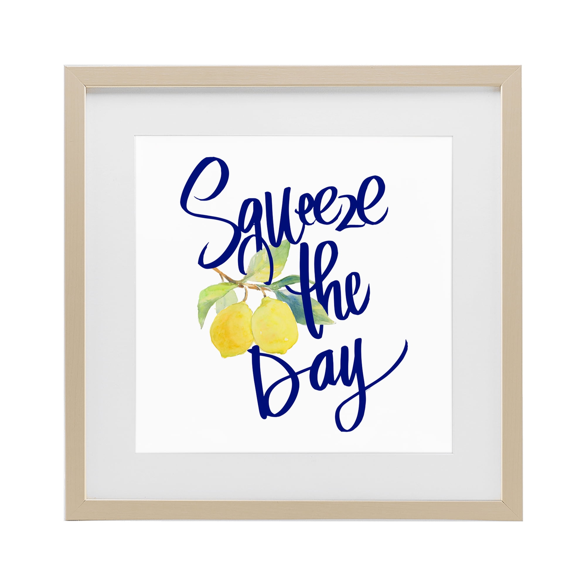 Stupell Industries Cursive Squeeze The Day Birch Framed Print Under Glass, design by Lanie Loreth