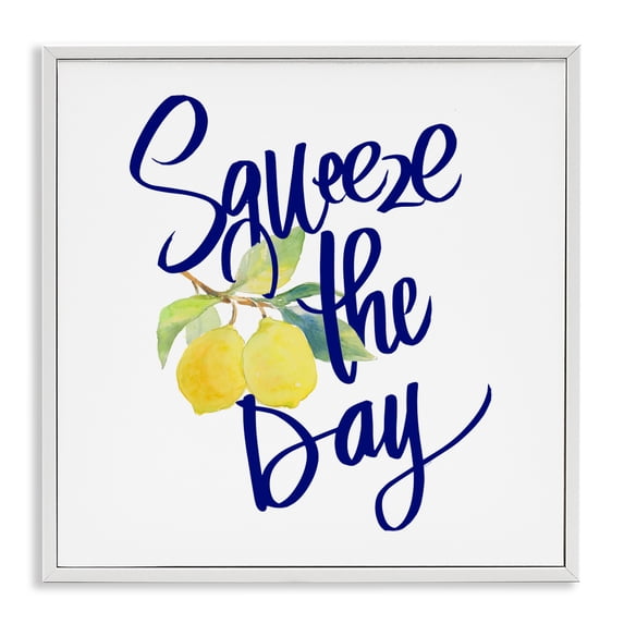 Stupell Industries Cottage Cursive Squeeze The Day White Framed Giclee Art, 24 x 24, by Lanie Loreth