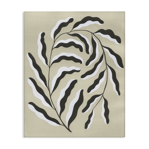 Stupell Industries Curved Blooming Botanical Floral Painting Wrapped Canvas Canvas Art Print Wall Art, 24 x 30