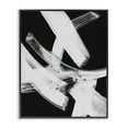 thumbnail image 1 of Stupell Industries Curved Chaotic Brushstrokes Abstract Painting Black Framed Art Print Wall Art, 24 x 30, 1 of 2