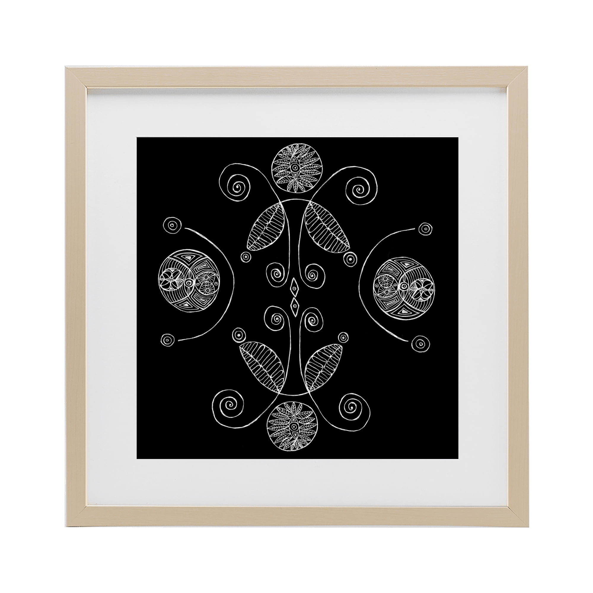 Stupell Industries Curved Fractals & Leaves Birch Framed Print Under Glass, design by El Perkin