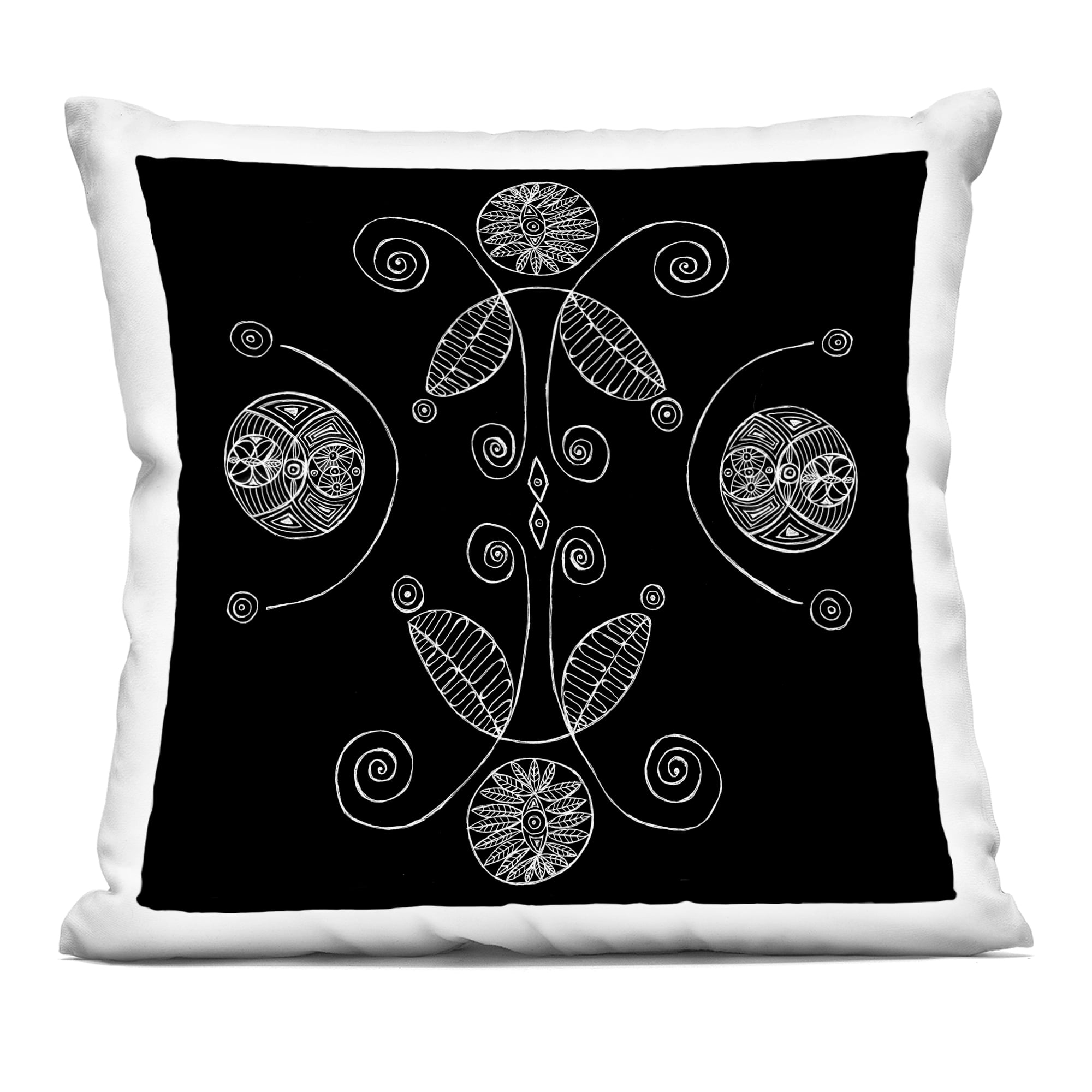 Stupell Industries Curved Fractals & Leaves Decorative Printed Throw Pillow, design by El Perkin