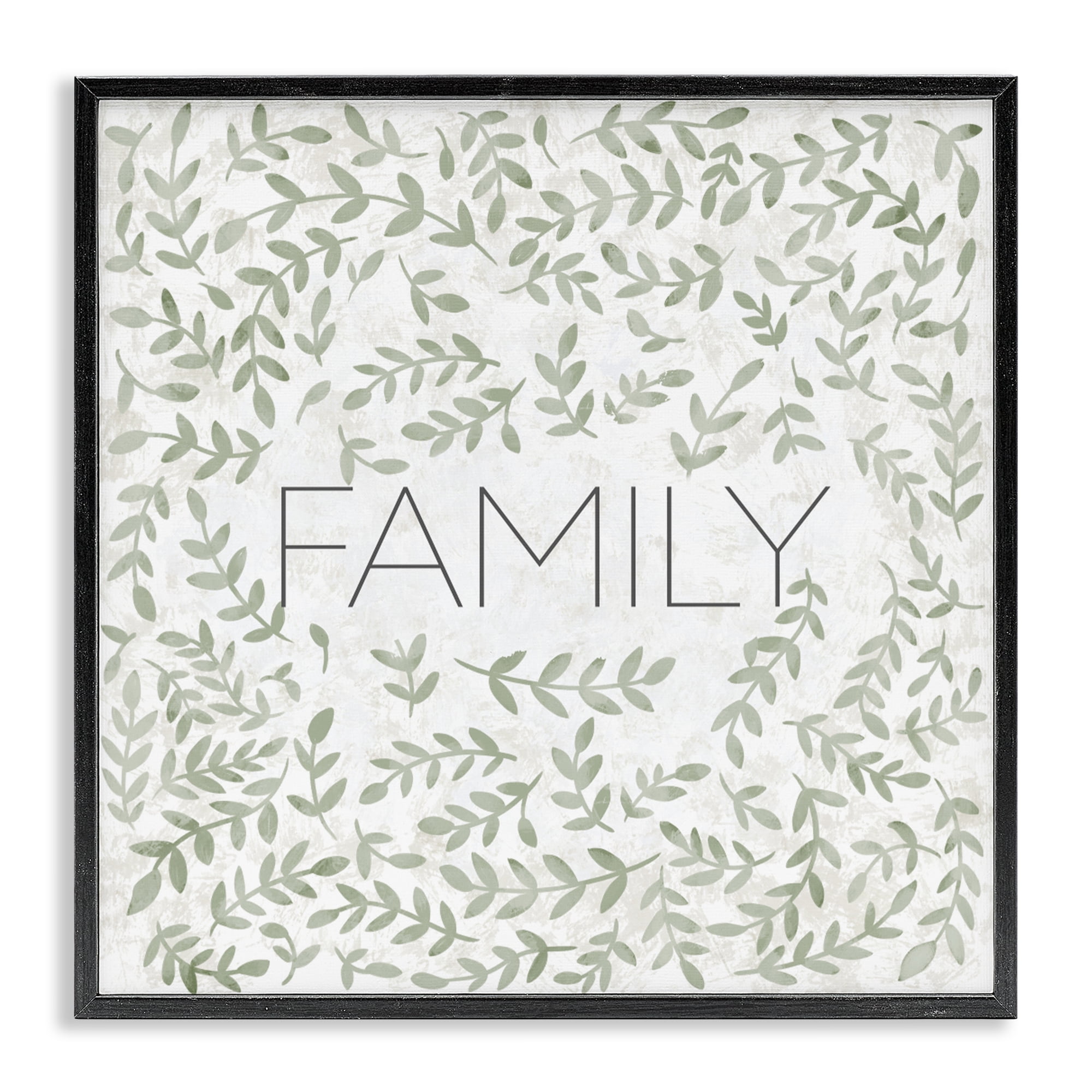 Stupell Industries Curved Ivy Sprigs Family Black Framed Giclee Art, design by SD Graphics Studio