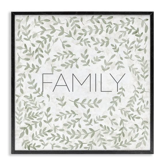 Stupell Industries French Country Curved Ivy Sprigs Family Black Framed Giclee Art, 12 x 12, by SD Graphics Studio