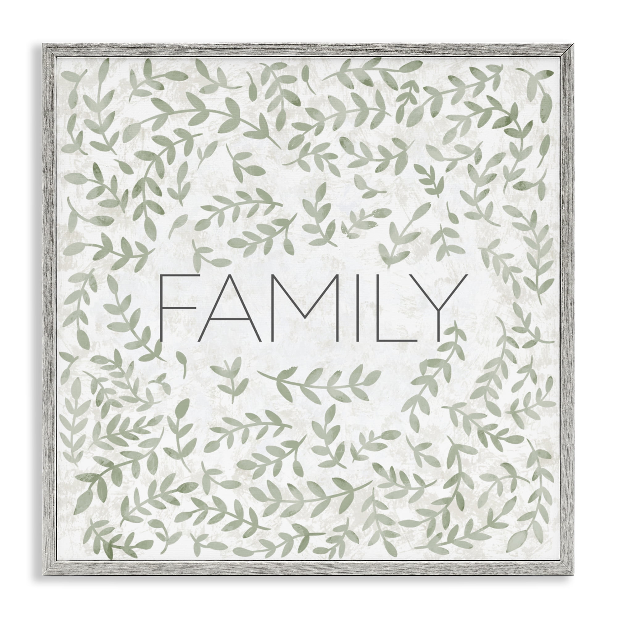 Stupell Industries Curved Ivy Sprigs Family Gray Framed Giclee Art, design by SD Graphics Studio