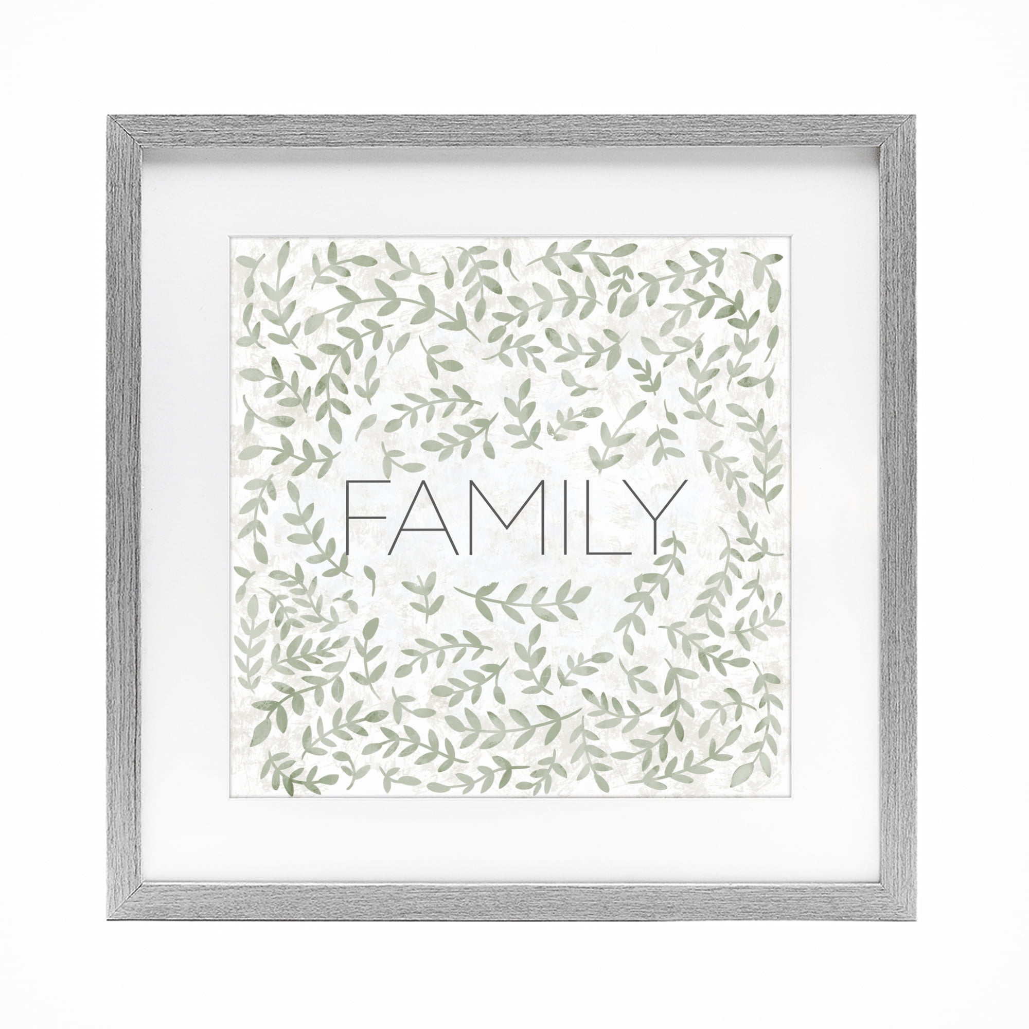 Stupell Industries Curved Ivy Sprigs Family Gray Framed Print Under Glass, design by SD Graphics Studio