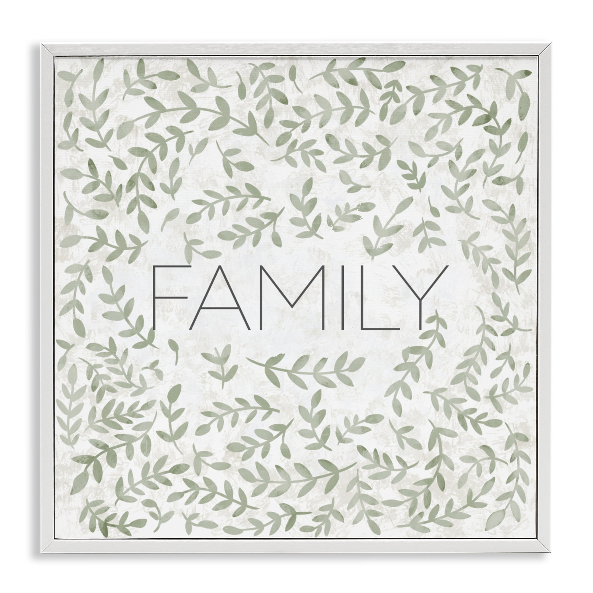 Stupell Industries Curved Ivy Sprigs Family White Framed Giclee Art, design by SD Graphics Studio