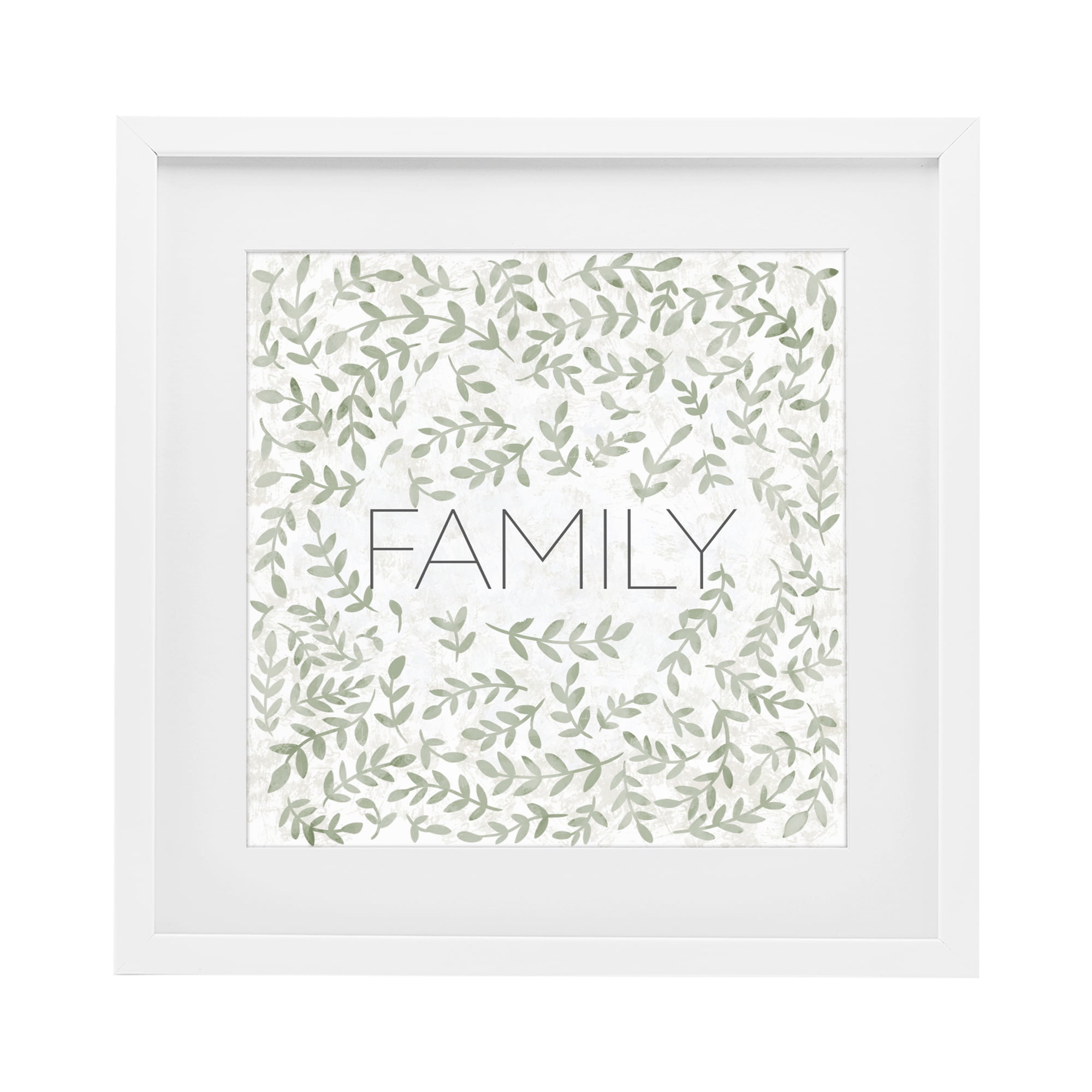 Stupell Industries Curved Ivy Sprigs Family White Framed Print Under Glass, design by SD Graphics Studio