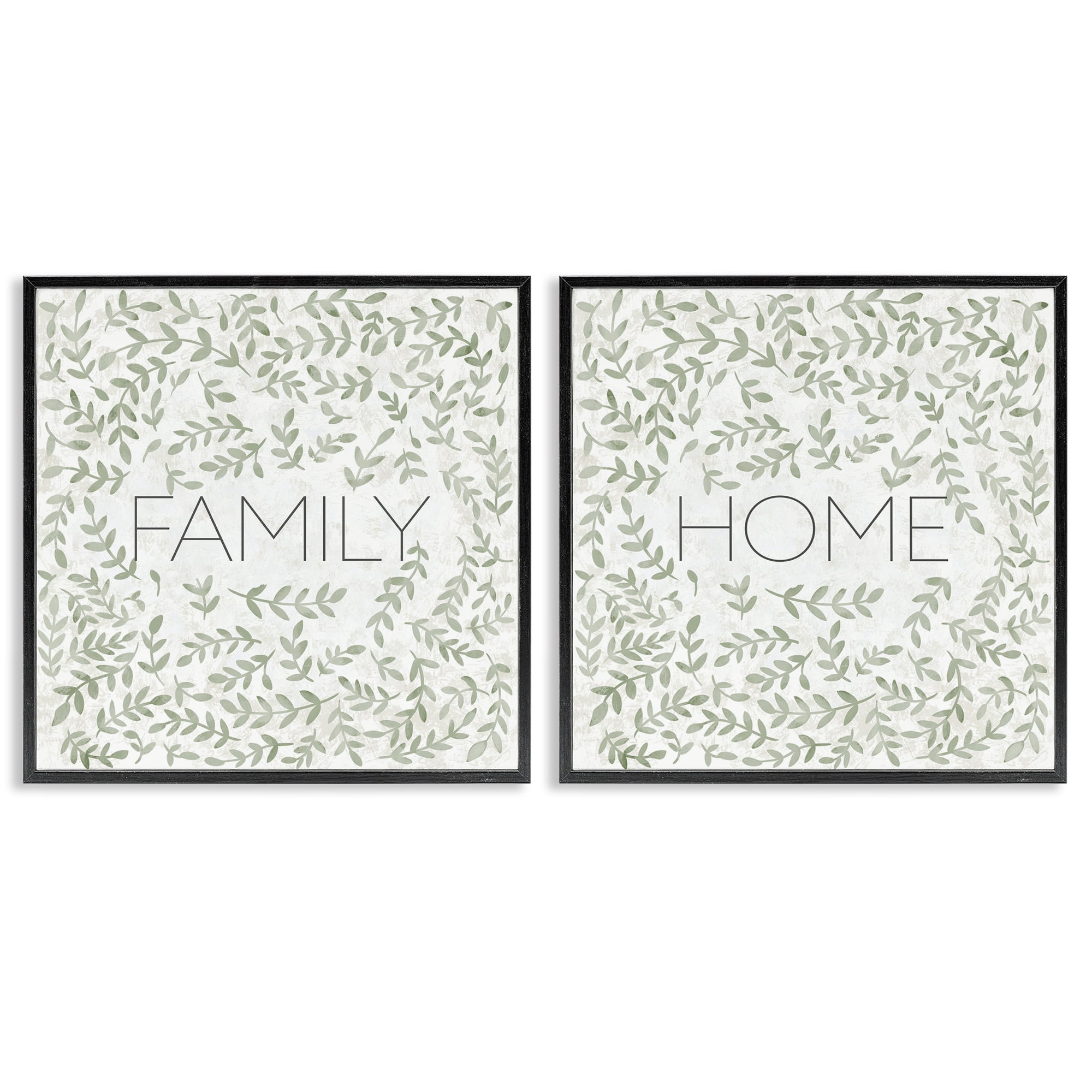 Stupell Industries Curved Ivy Sprigs Phrases 2 Piece Black Framed Giclee Art Set, design by SD Graphics Studio