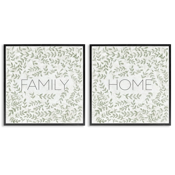 Stupell Industries Farmhouse Curved Ivy Sprigs Phrases Black 2pc Framed Giclee Art Set, 24 x 24 each, by SD Graphics Studio
